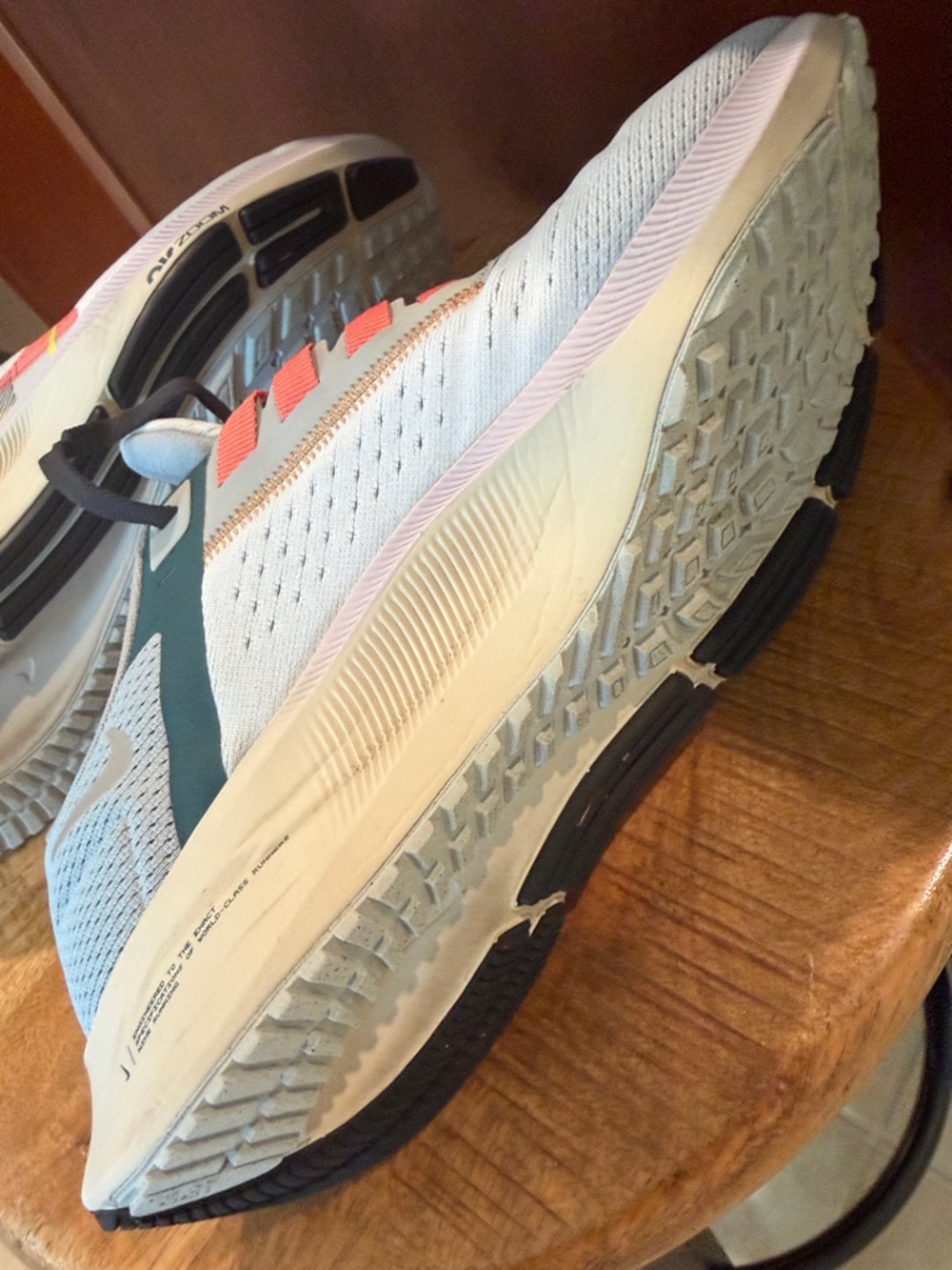 NIKE Women Lightweight Running Sneakers in White with Pink & Yellow Accents - Picture 10 of 14